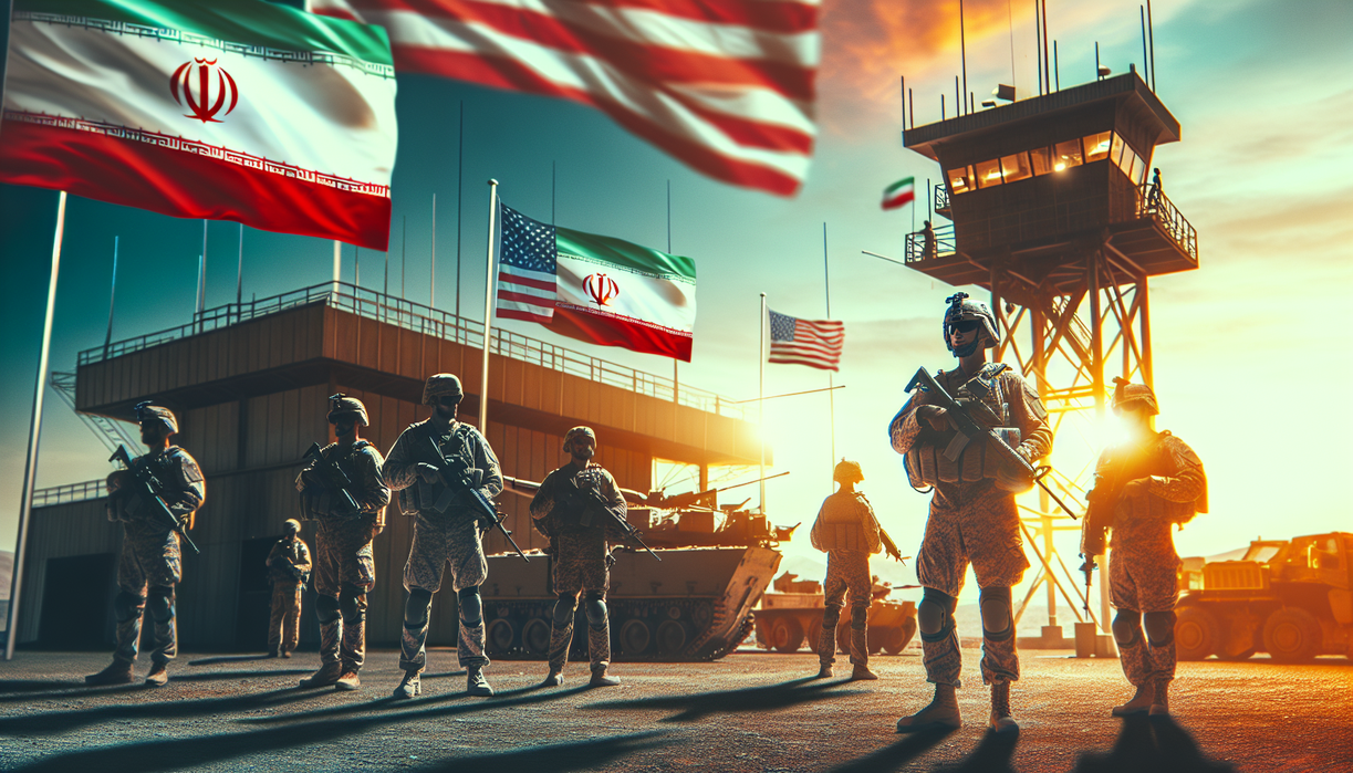 alt_text: Demonstrasi besar di Iran, massa memprotes kebijakan internasional dengan spanduk dan teriakan.