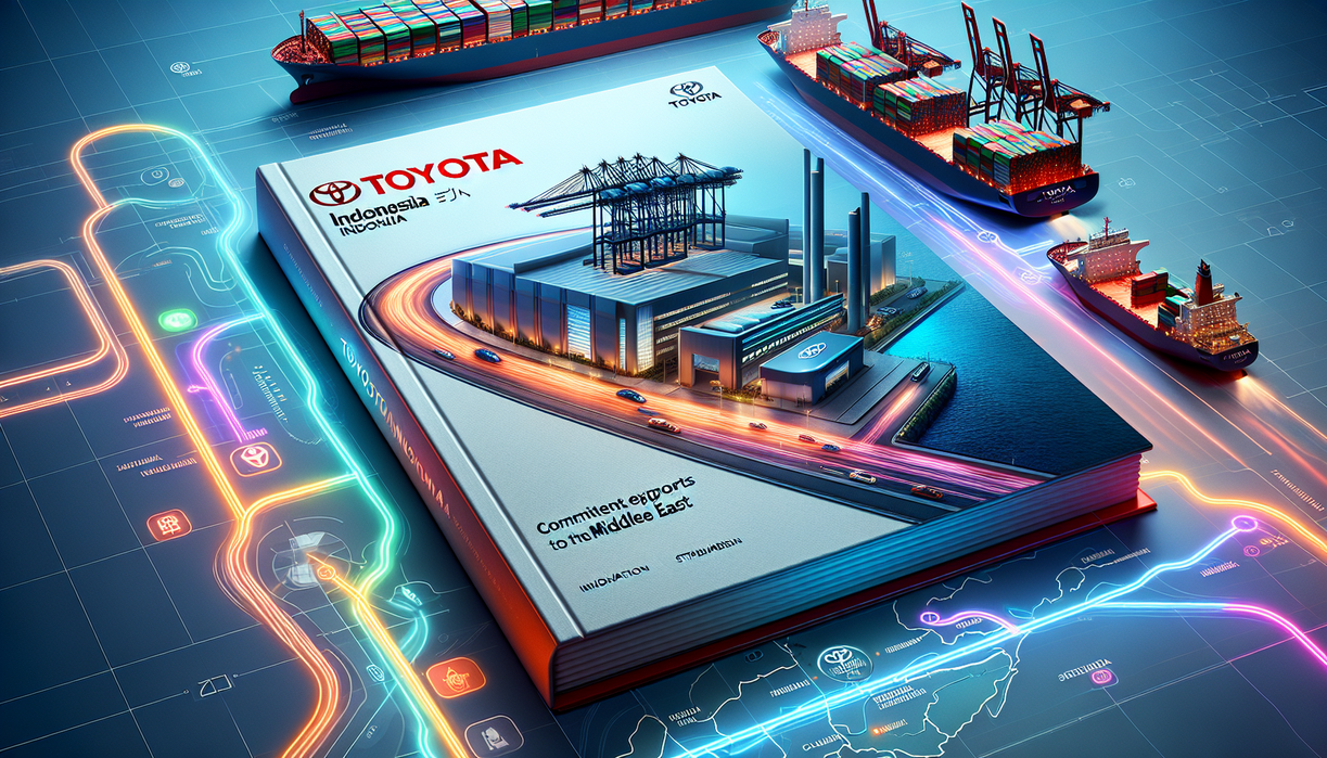 alt_text: Mobil Toyota di pelabuhan dengan kapal pengangkut, terkait gangguan ekspor akibat konflik.