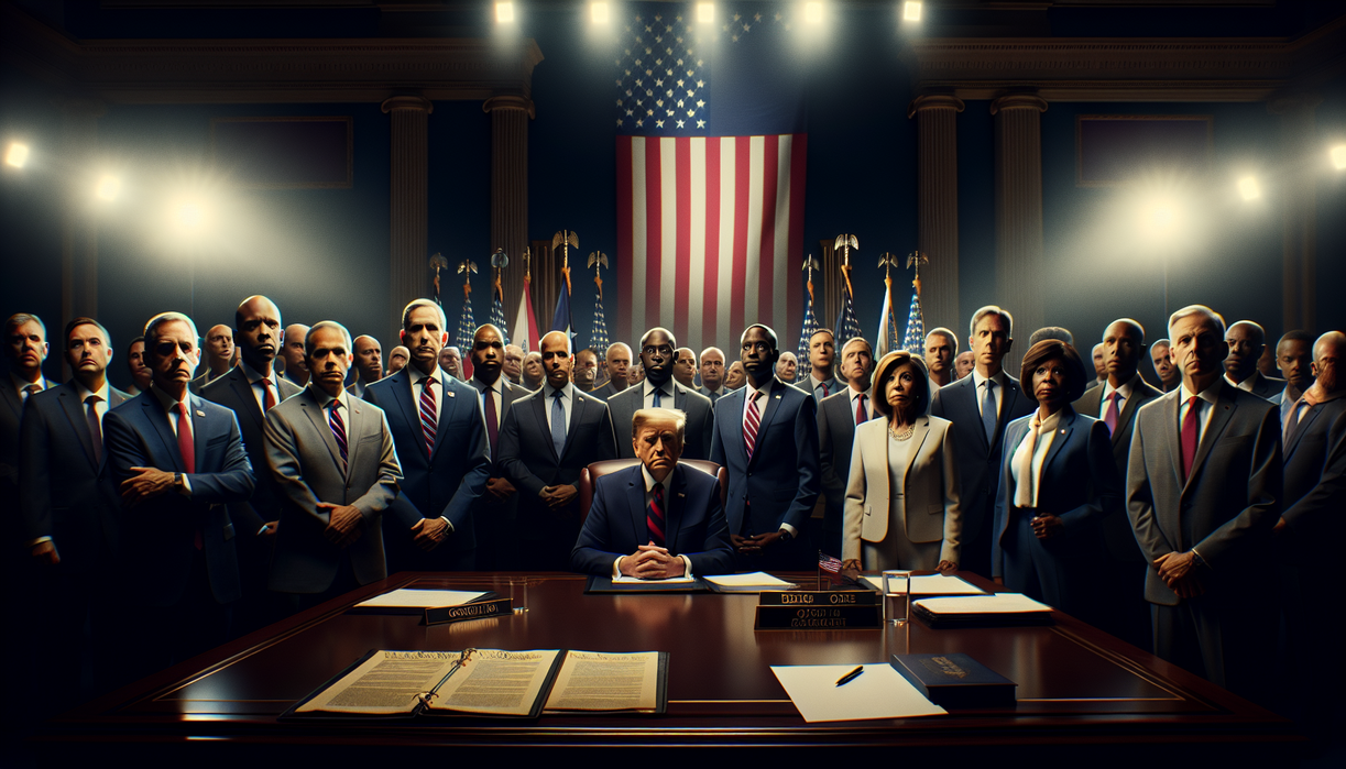 alt_text: DPR AS sedang membahas pemakzulan, menentukan nasib politik masa depan Trump.