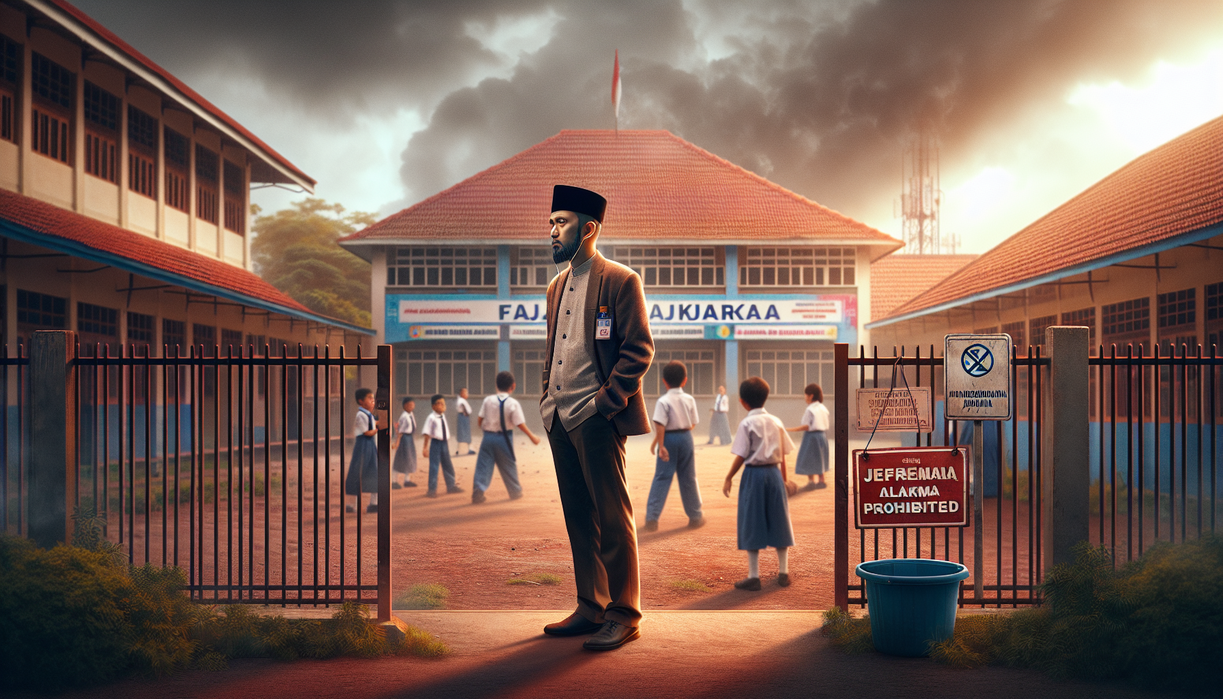 "alt_text": "Pelajar menghadapi peluang baru untuk perbaikan laptop di sekolah negeri modern."