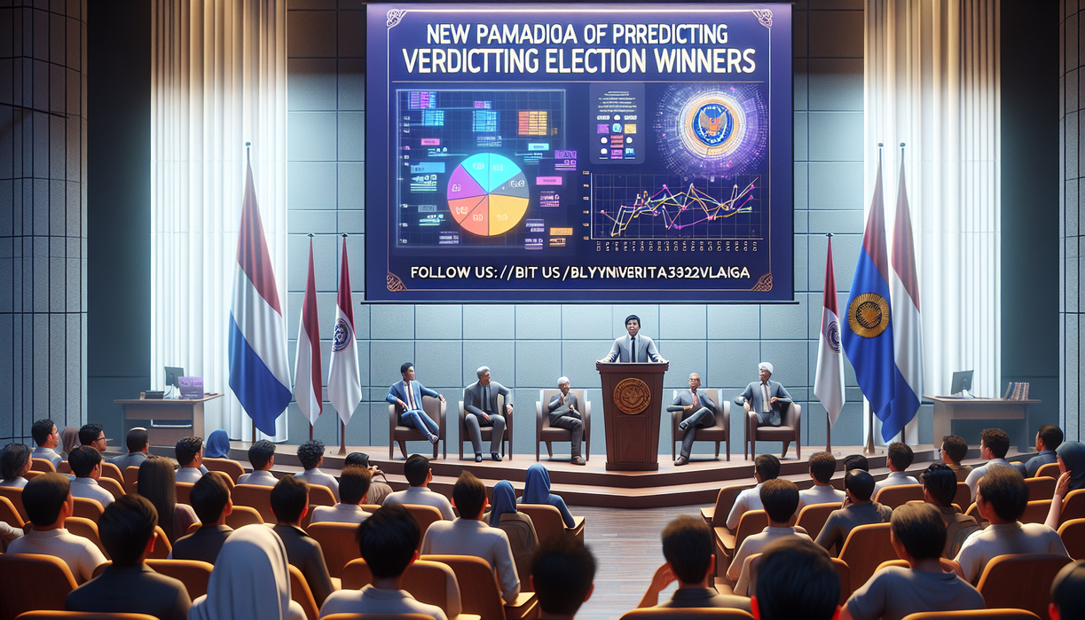 "alt_text": "Diskusi kampus tentang metode baru dalam prediksi hasil pemilu."