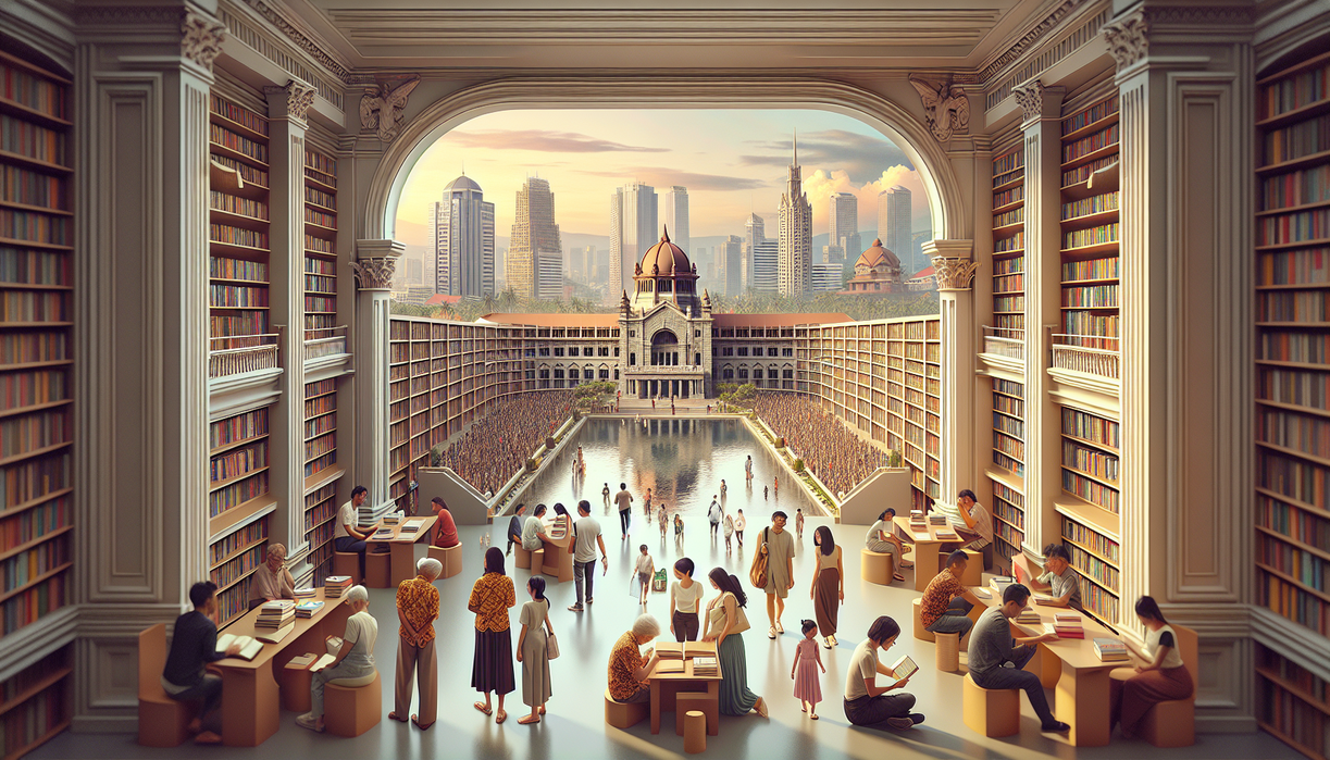 alt_text: "Perpustakaan cozy di Surabaya untuk me time produktif dengan suasana nyaman dan menarik."