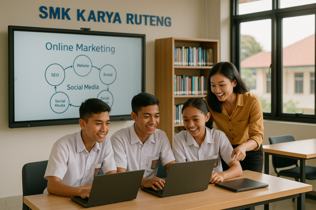 alt_text: Magang dengan bimbingan guru dan semangat memulai bisnis online.