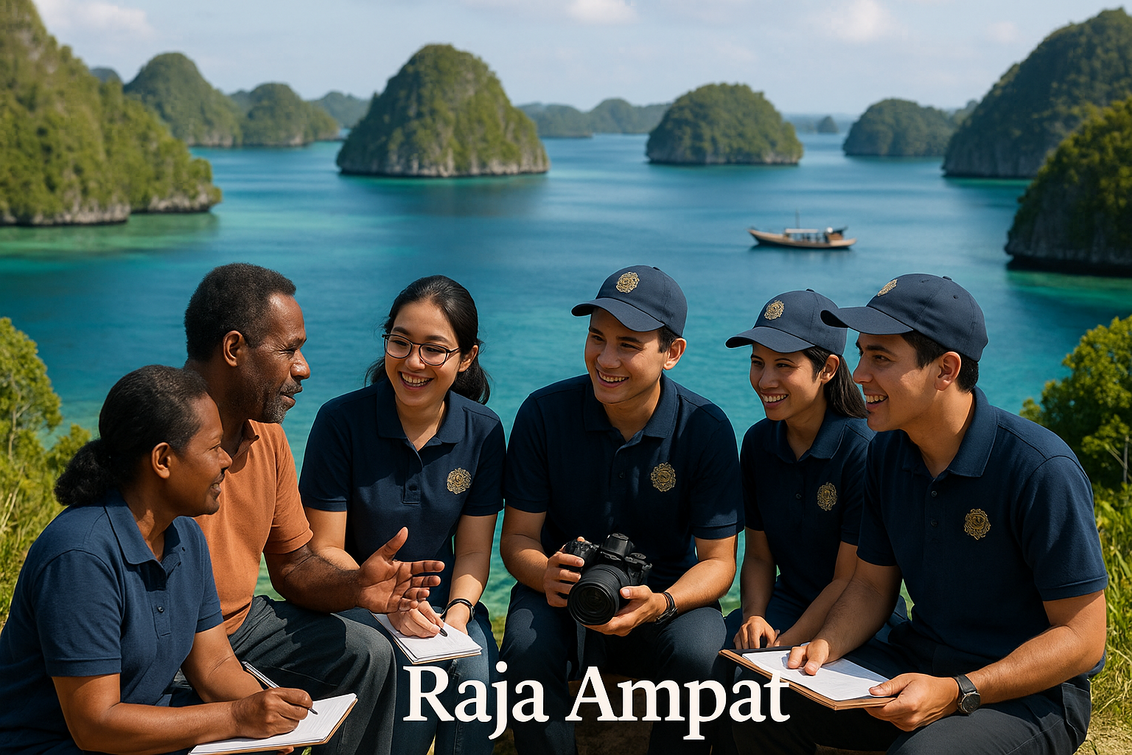 "Mahasiswa UGM mempromosikan keindahan Papua Barat Daya dan Raja Ampat."