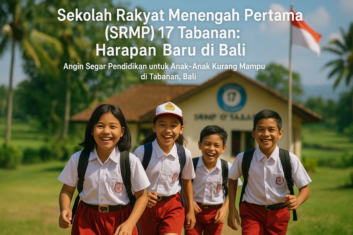 alt_text: "Logo SRMP 17 Tabanan: Sekolah Rakyat Tanpa Titipan, dengan nuansa edukatif dan inklusif."